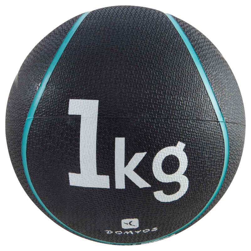 Medizinball 1 kg Durchmesser 20 cm türkis
