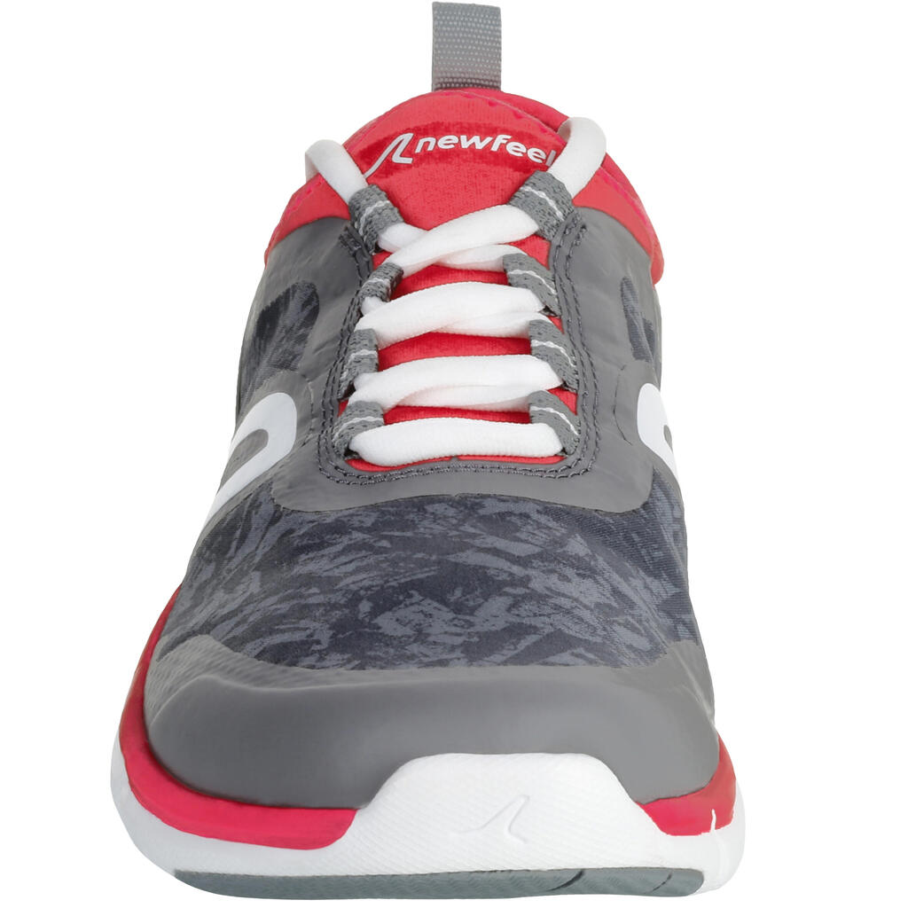 Walkingschuhe wasserdicht PW 580 RespiDry Damen grau/rot