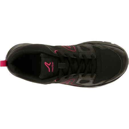 Women's Active Walking Shoes HW 100 - black/pink