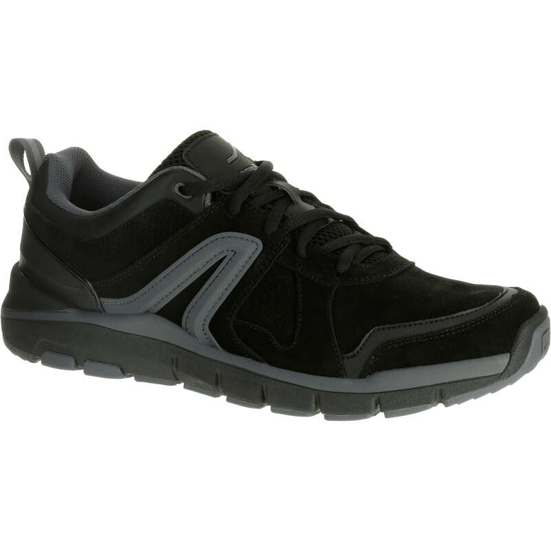 NEWFEEL HW 540 Men's Leather Fitness Walking Shoes - Black...