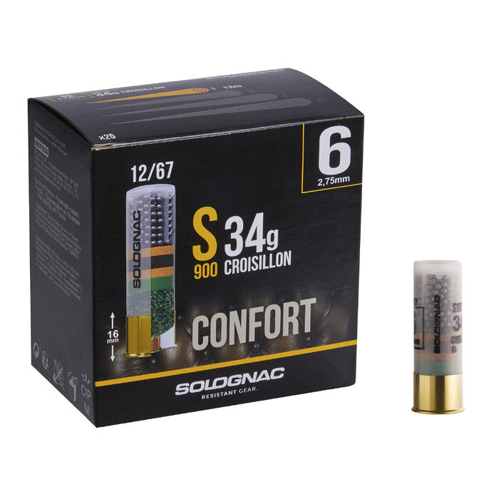 Calibre 12 CARTOUCHE S900 34g CONFORT CALIBRE 12/67 PLOMB ...