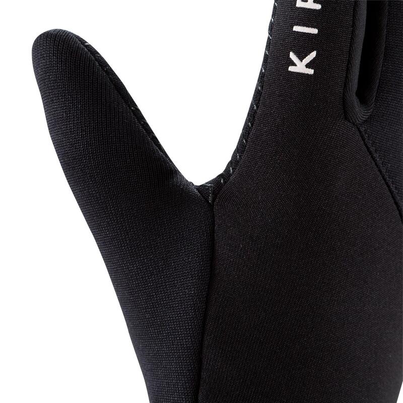 Guantes térmicos de fútbol Niños Kipsta Keepdry 500 negro