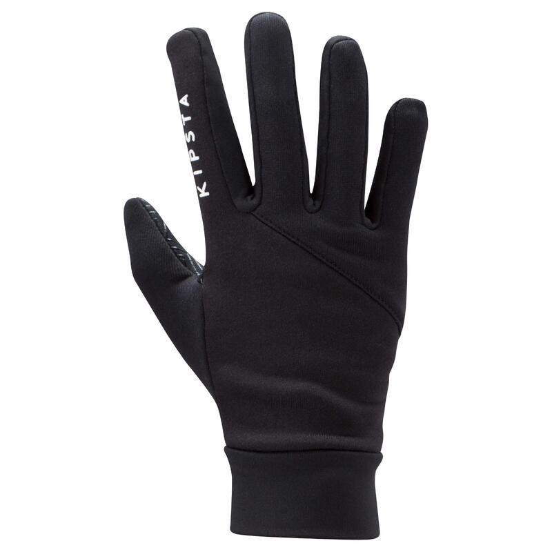 Guantes térmicos de fútbol Niños Kipsta Keepdry 500 negro