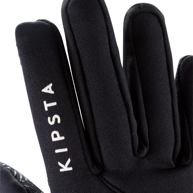 Guantes térmicos de fútbol Niños Kipsta Keepdry 500 negro