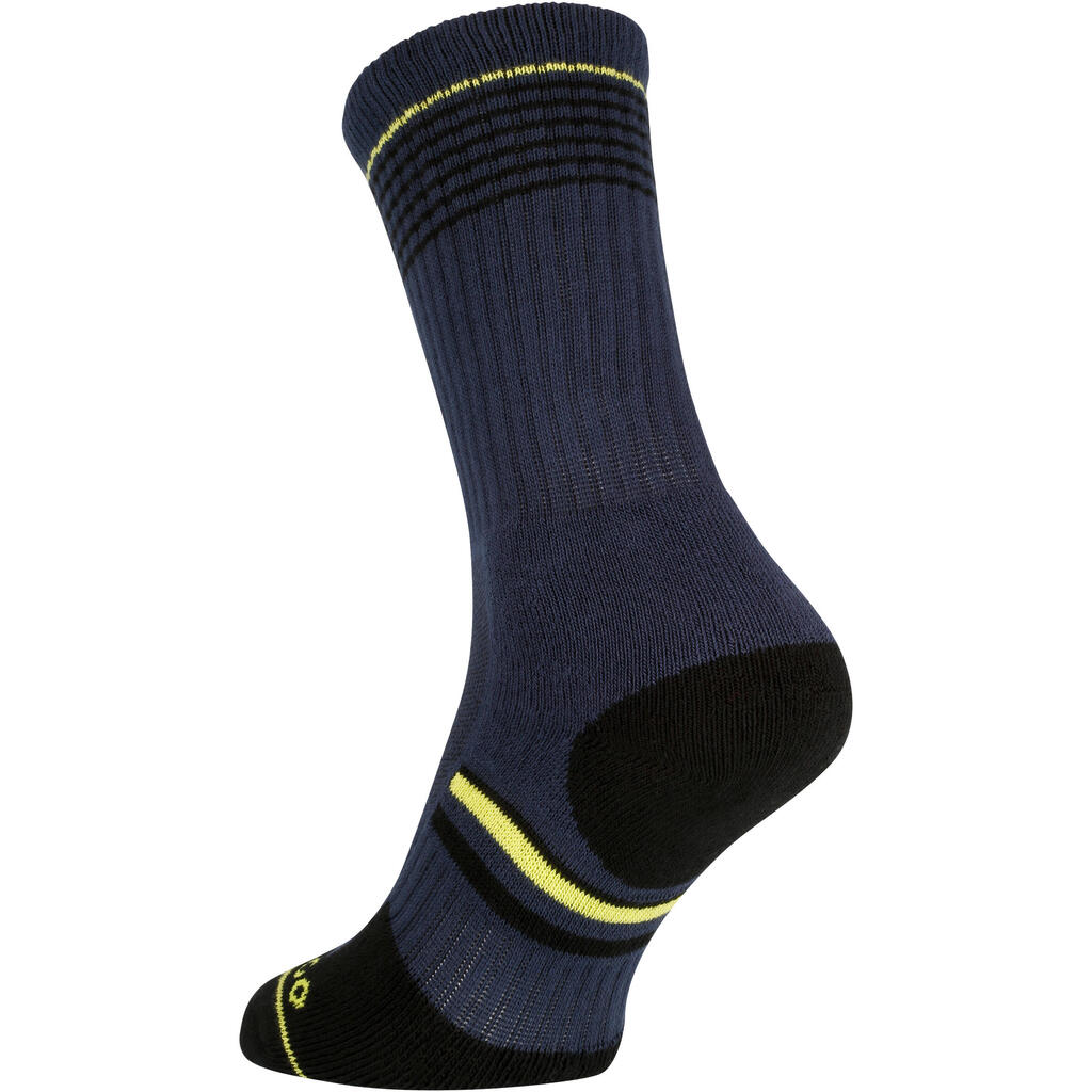 RS 500 Adult High Sports Socks 4-Pack - Dark/Lemon Yellow