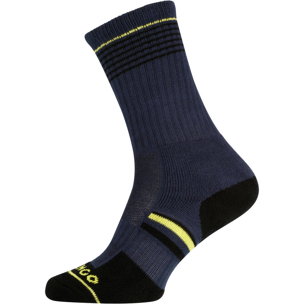 RS 500 Adult High Sports Socks 4-Pack - Dark/Lemon Yellow