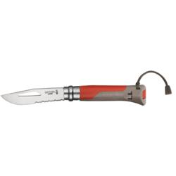 Couteau Opinel randonnée numéro 8 Outdoor avec sifflet rouge