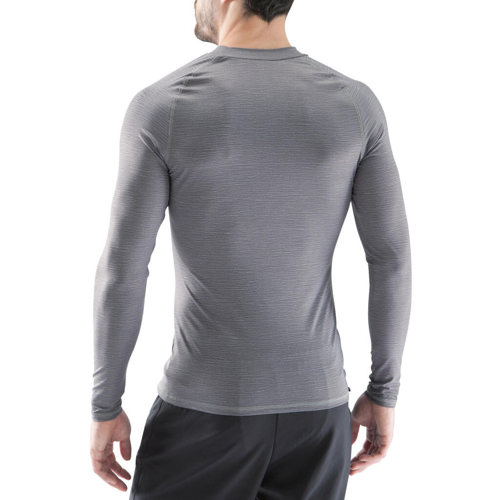 Adult Long-Sleeved Football Base Layer Top Keepdry 100 - Mottled Grey