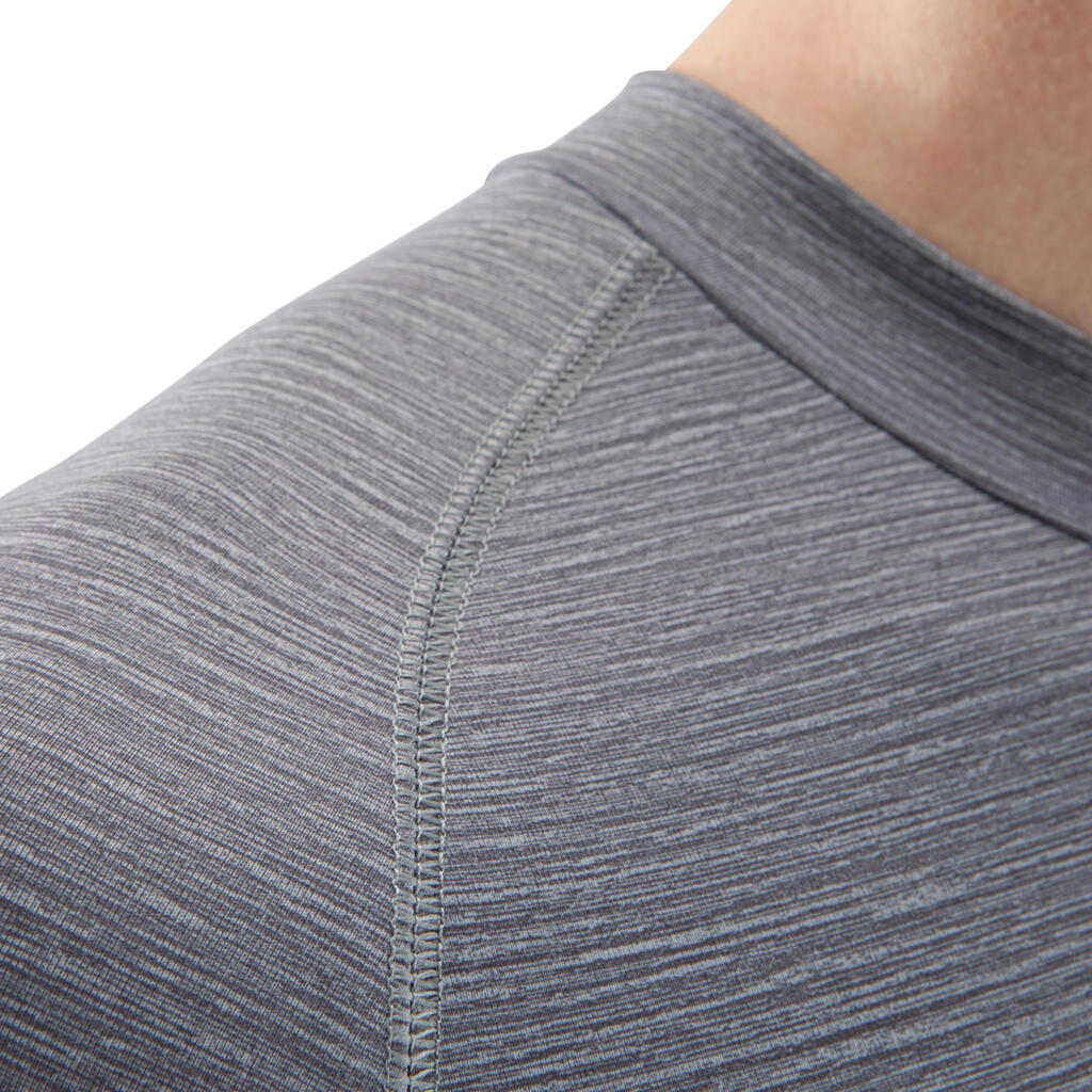 Adult Long-Sleeved Football Base Layer Top Keepdry 100 - Mottled Grey