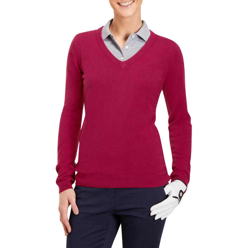 100 Women's Golf Sweater Pink Decathlon