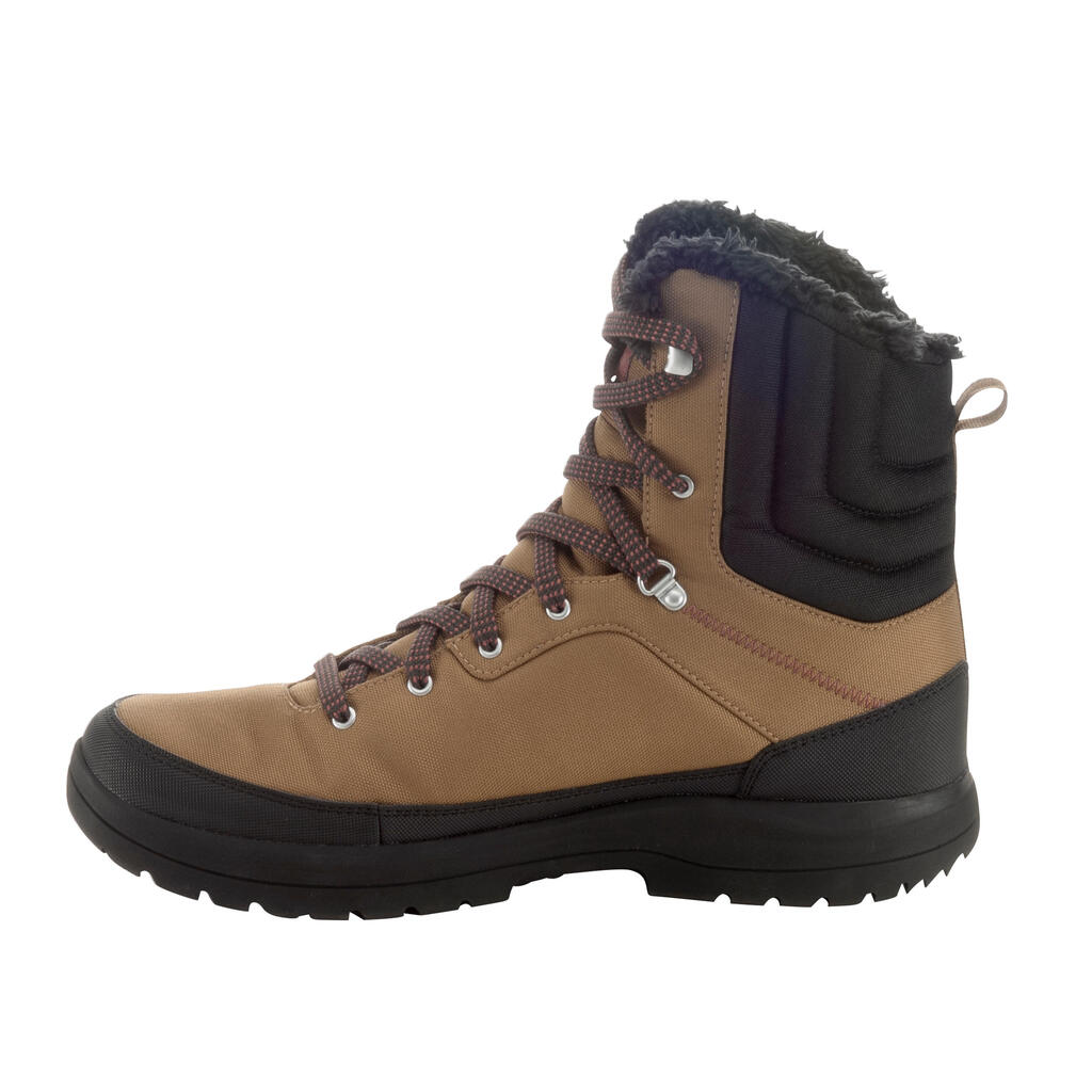 SH100 Men's High Warm and Waterproof Snow Hiking Boots - Brown