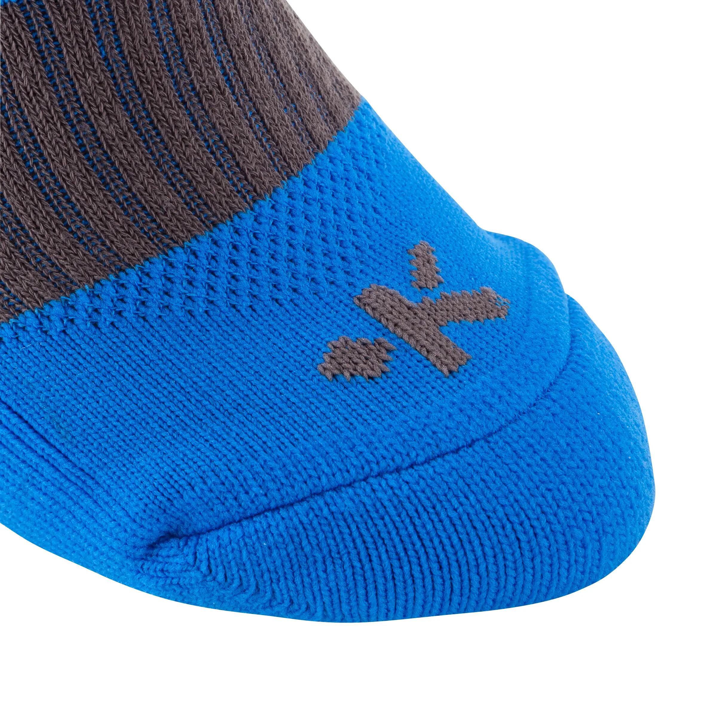 F500 Junior High Football Socks - Blue/Grey 6/7