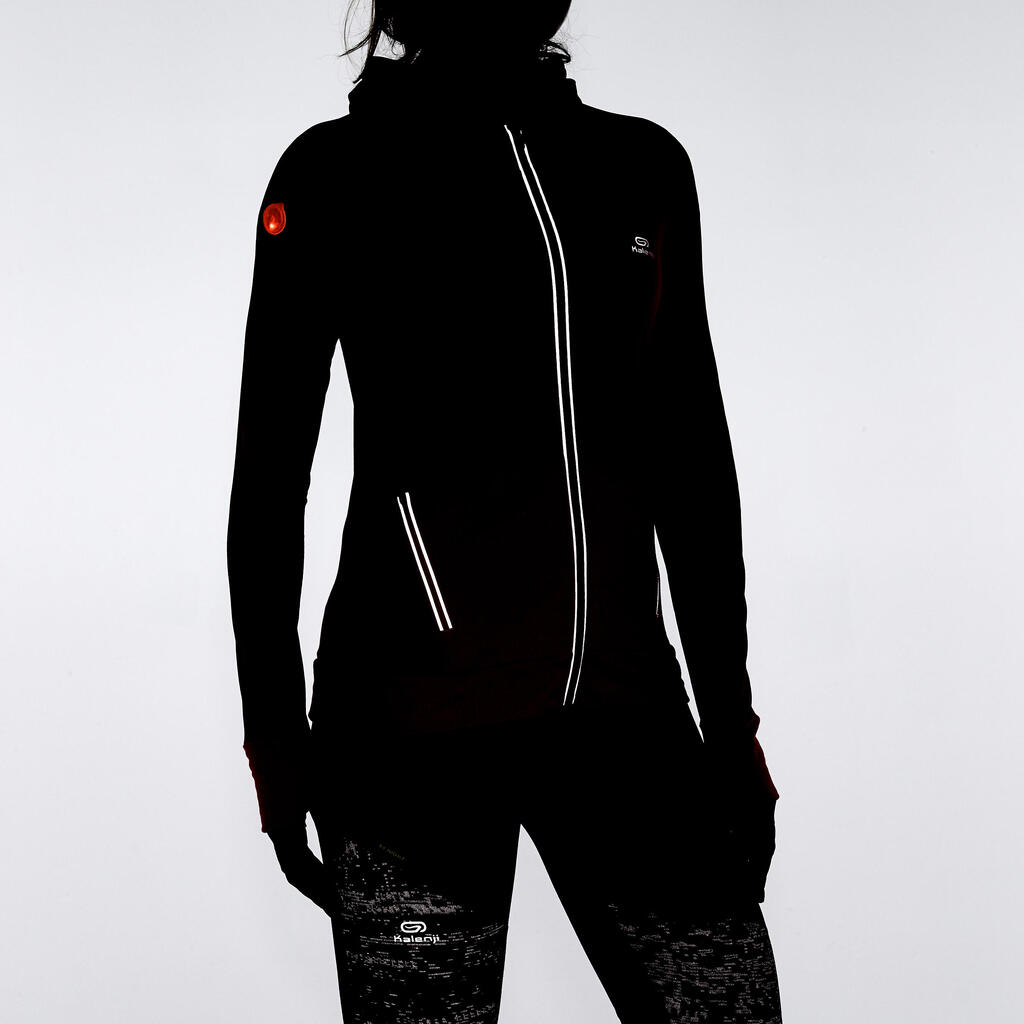 Laufjacke Warm Hood Run Damen schwarz
