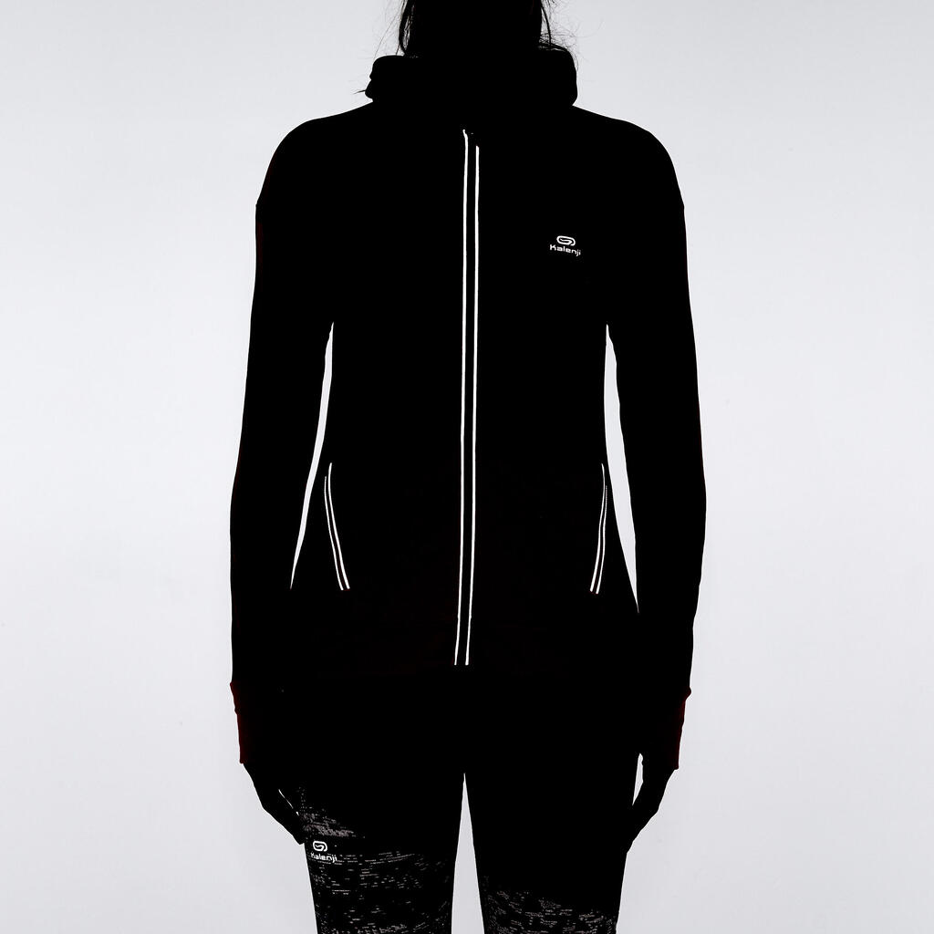 Laufjacke Warm Hood Run Damen schwarz