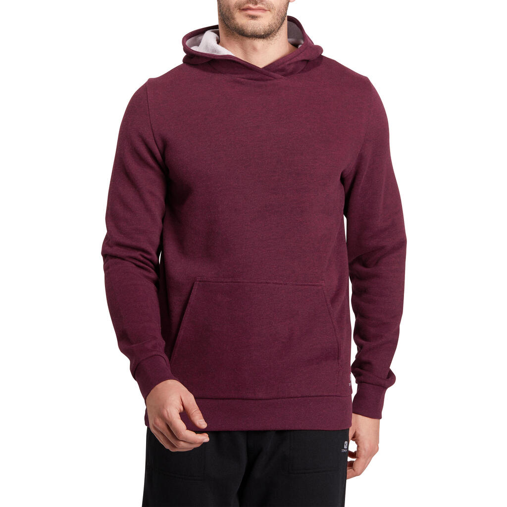 Sweat col rond Gym & Pilates homme bordeau chiné