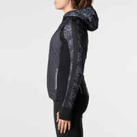 Women's sleeveless running jacket Warm - black