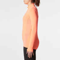 Run Dry + Zip Women's Running Long-Sleeved T-Shirt - Coral