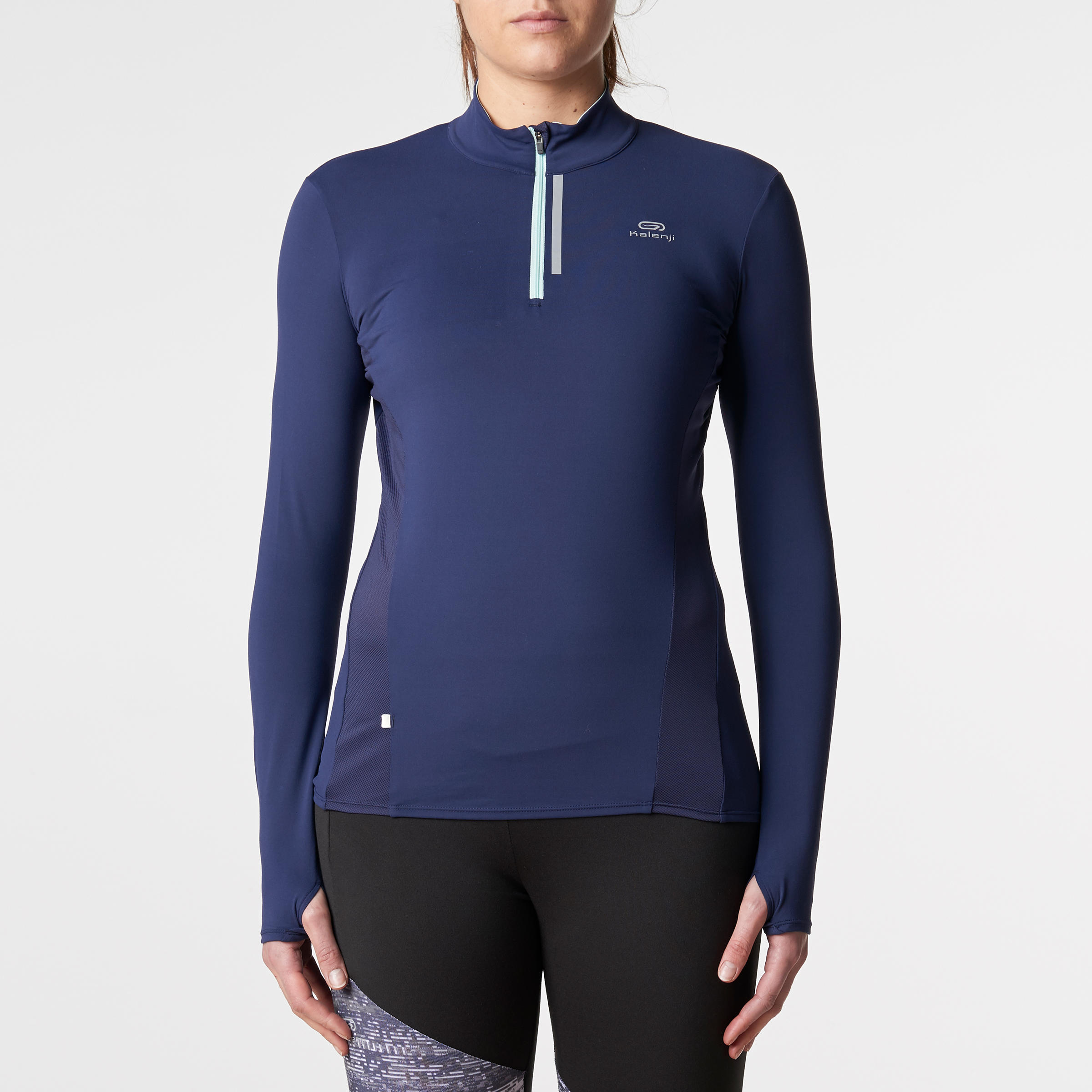 

Run Dry + Zip Women's Long-Sleeved Running Jersey - Dark Blue