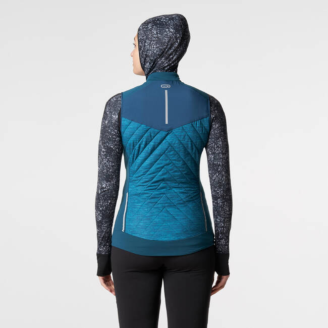 Dámská běžecká vesta Run Warm zelená KALENJI Decathlon