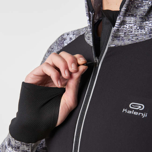 KALENJI Run Warm Women's Running Jacket Hood Night Black...