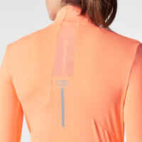 Run Dry + Zip Women's Running Long-Sleeved T-Shirt - Coral