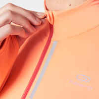 Run Dry + Zip Women's Running Long-Sleeved T-Shirt - Coral