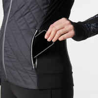 Women's sleeveless running jacket Warm - black