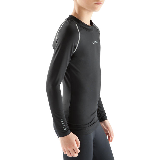 Kids' football Base Layer Keepdry 100 Black
