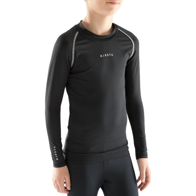 Kids' football Base Layer Keepdry 100 Black