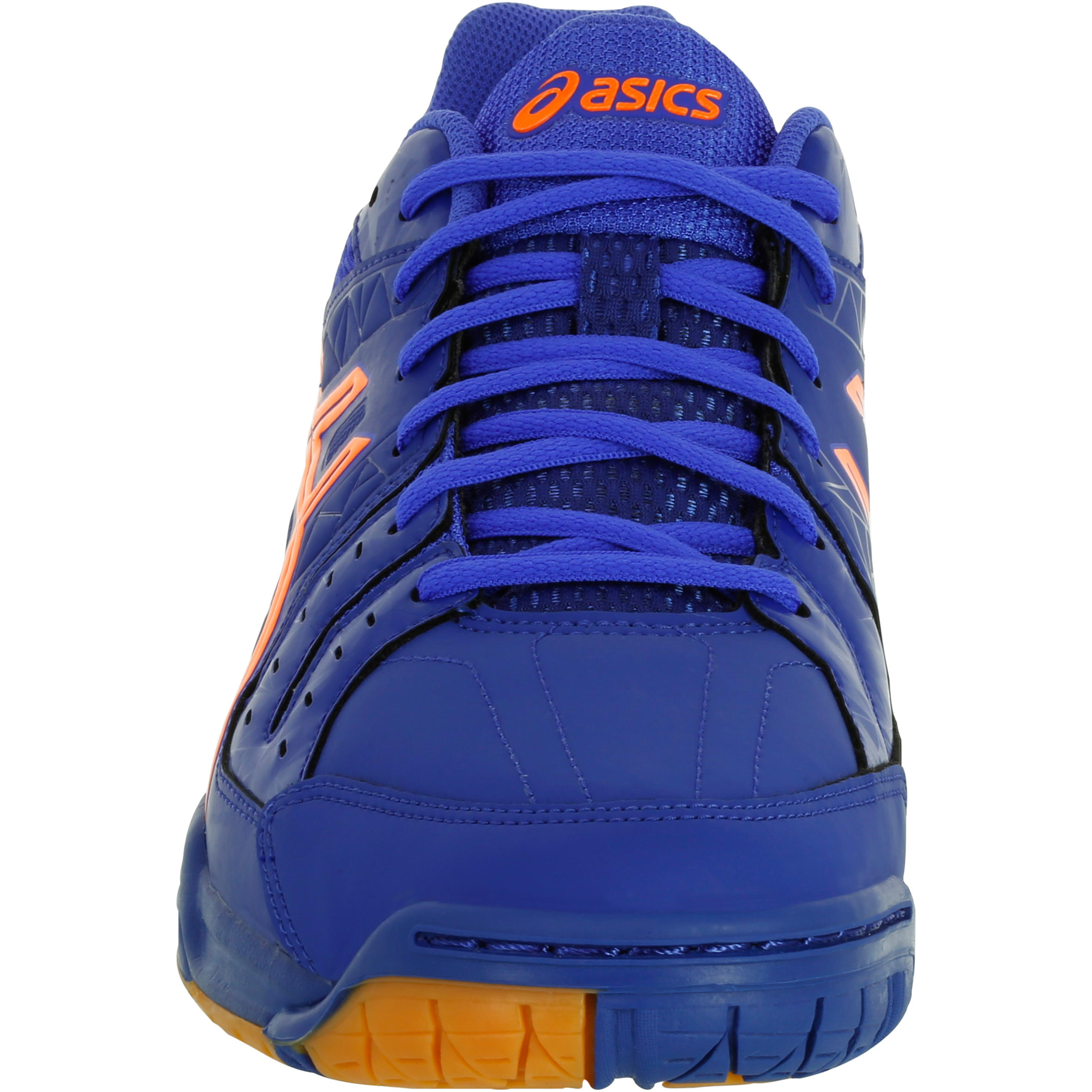 Hallenschuhe Gel Squad Handball Erwachsene blau orange ASICS Decathlon