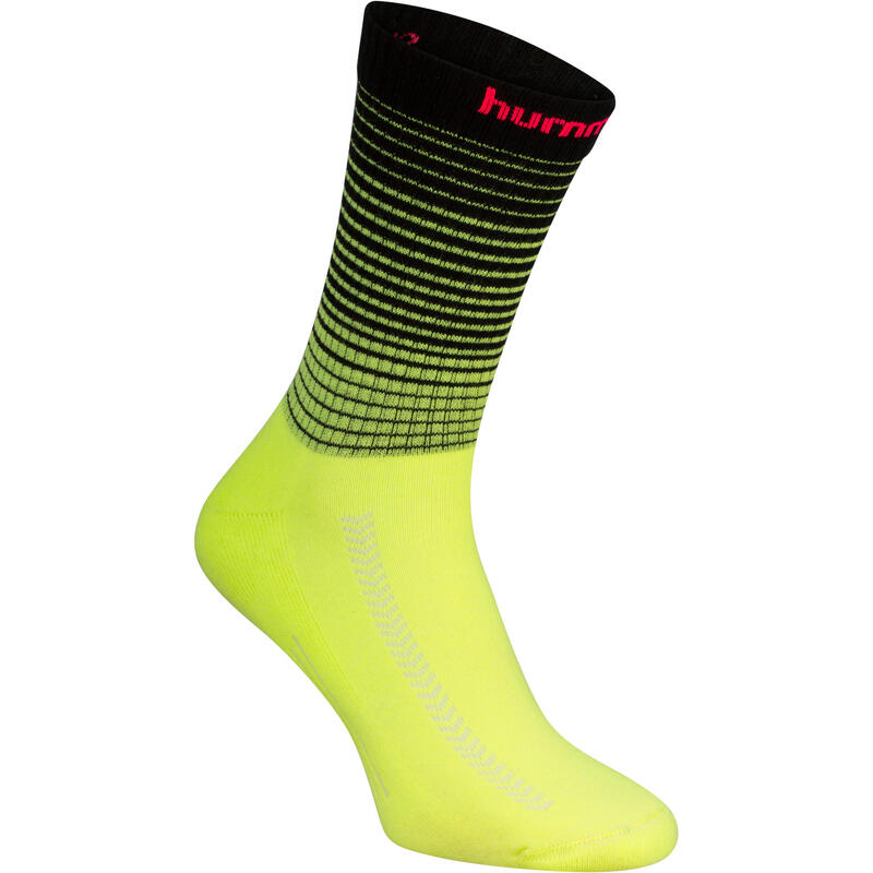 Chaussettes de handball adulte gradient noir / jaune / rose