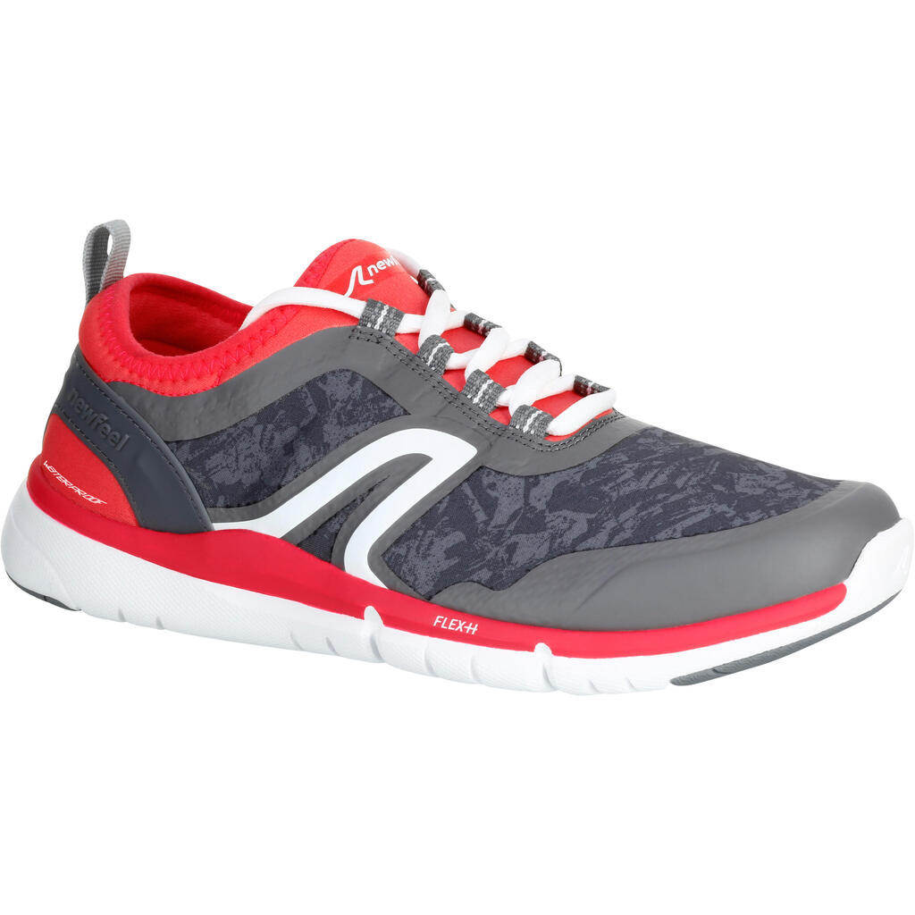 Walkingschuhe wasserdicht PW 580 RespiDry Damen grau/rot