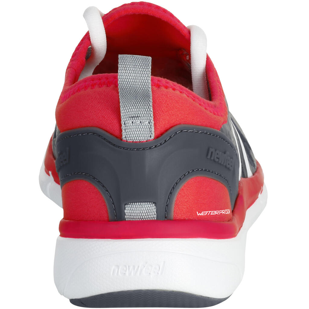 Walkingschuhe wasserdicht PW 580 RespiDry Damen grau/rot