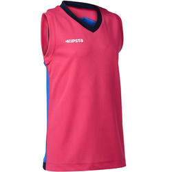 Maillot de Basketball enfant B500 rose bleu