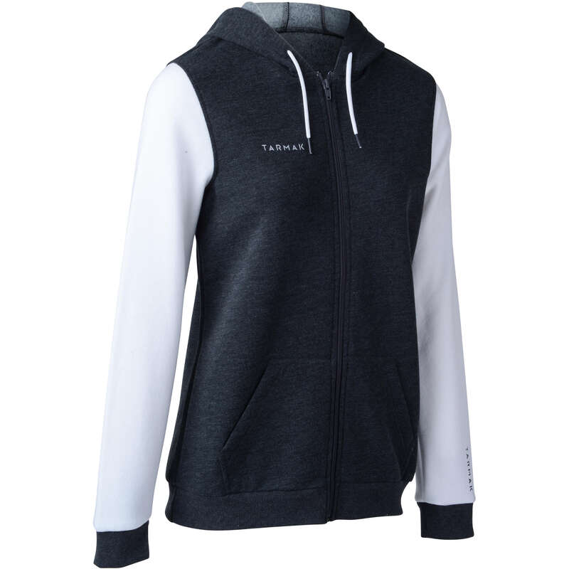 TARMAK J100 Women's Basketball Tracksuit Jacket Grey/White...