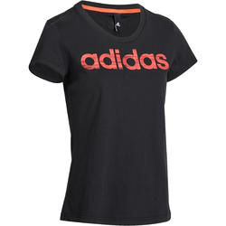 T-shirt gym pilates femme noir orange