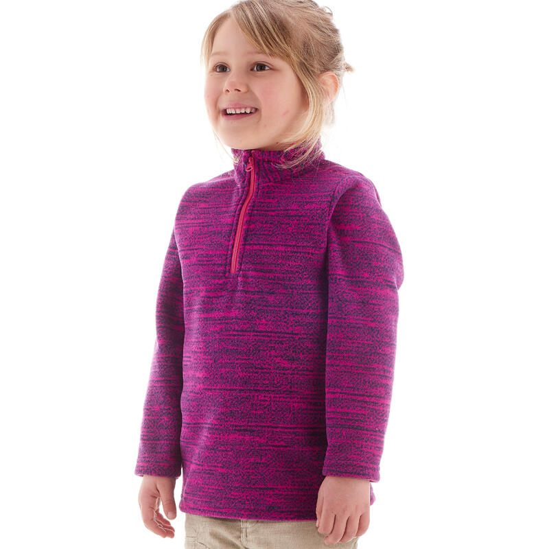 SUDADERA POLAR DE SENDERISMO MH 100 MORADO ESTAMPADO 2-6 años SUDADERA POLAR DE SENDERISMO MH 100 MORADO ESTAMPADO 2-6 años