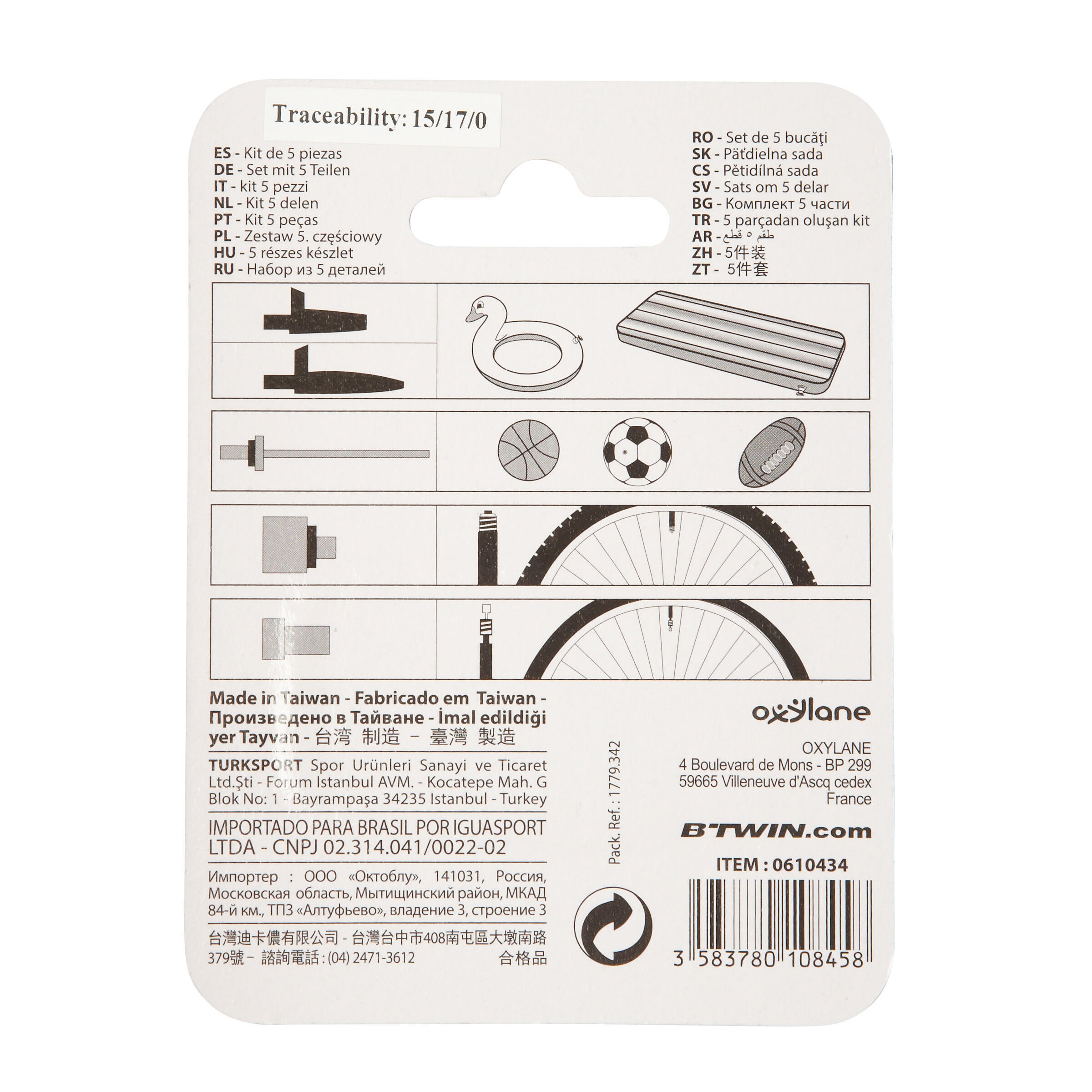 KIT 5 BOQUILLAS DE INFLADO 7/7