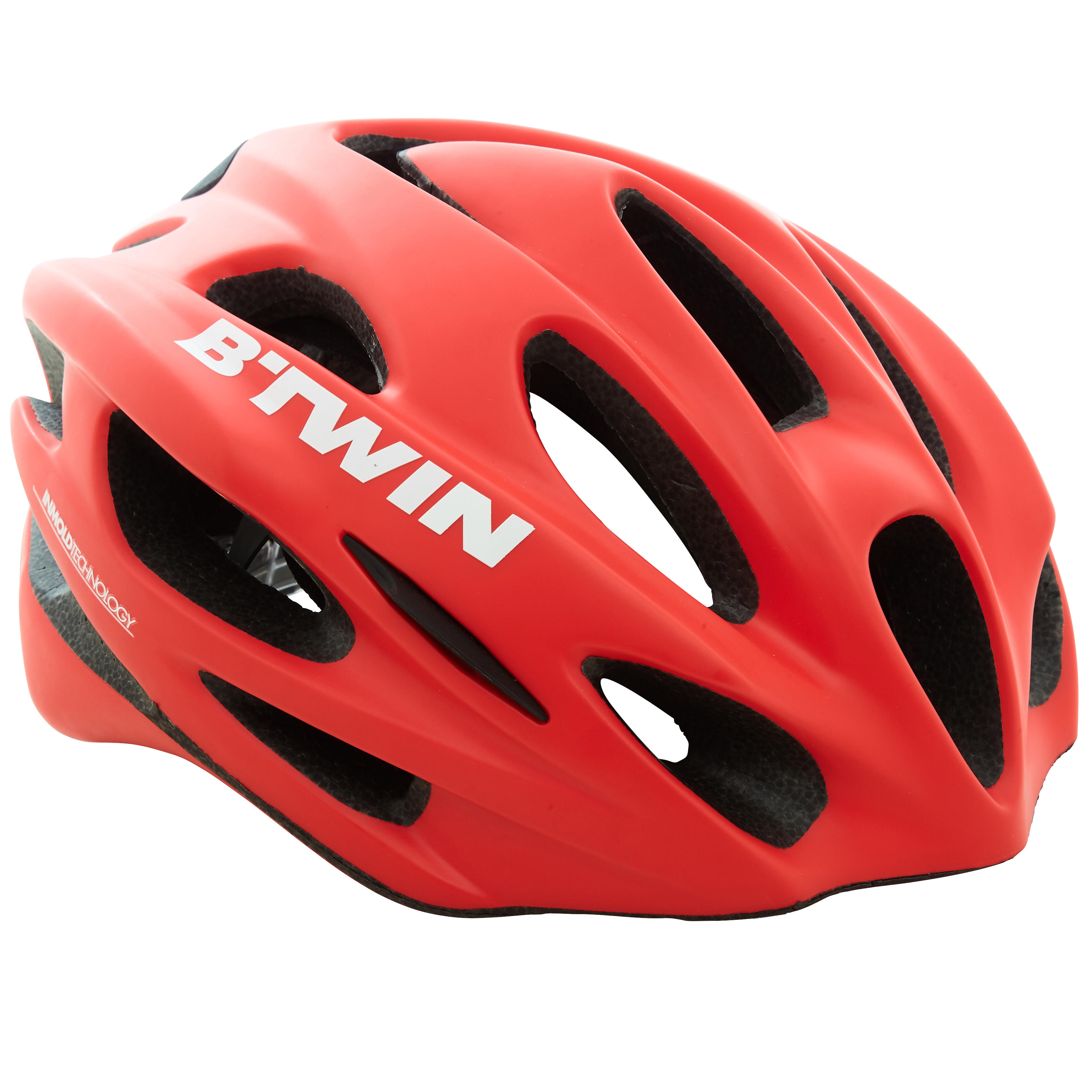 red cycling helmet