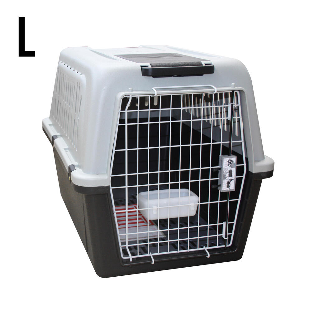 Feste Hundetransportbox für einen Hund Größe L 81 × 55,5 × 58 cm – IATA-Norm