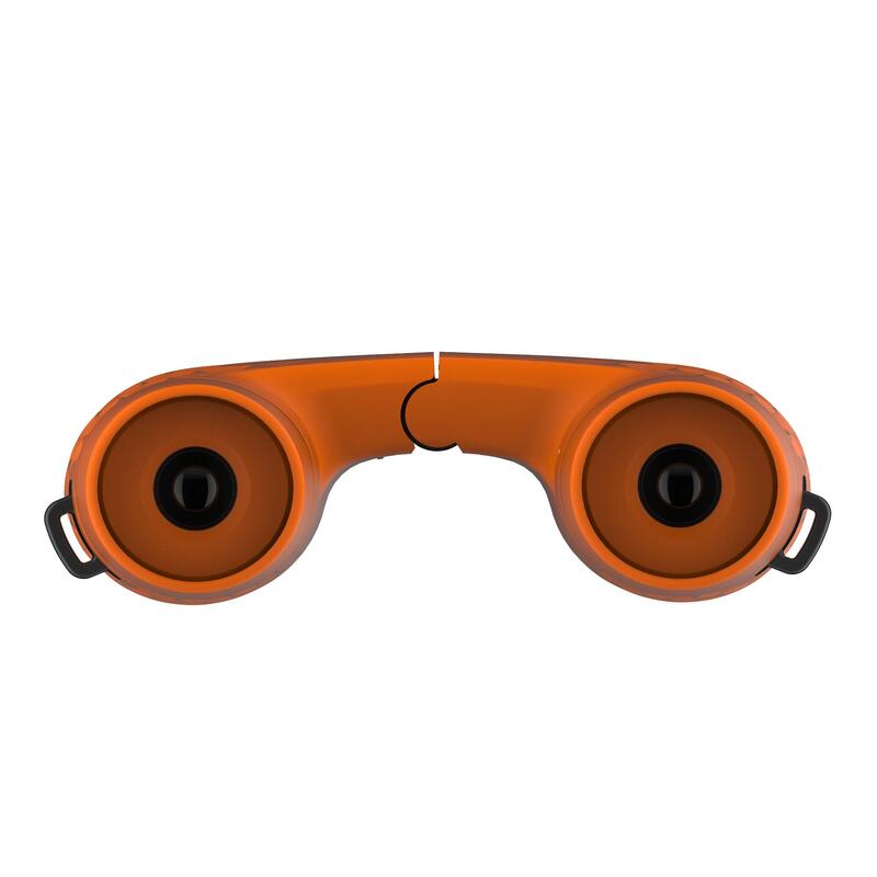 Kids' no-adjustment hiking binoculars MH B100 x6 magnification - Orange