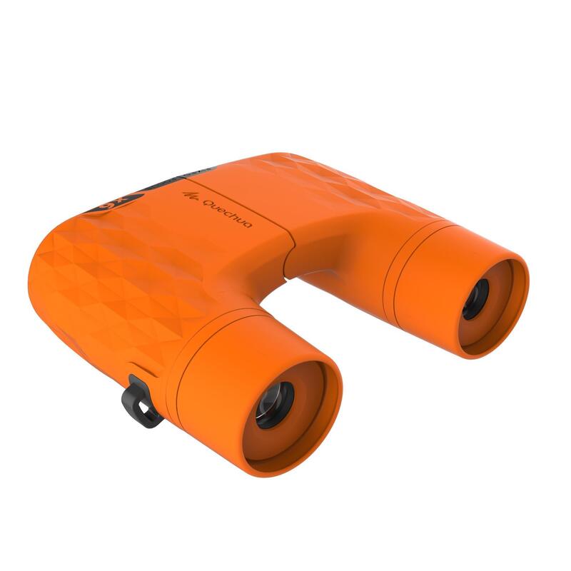 Kids' no-adjustment hiking binoculars MH B100 x6 magnification - Orange