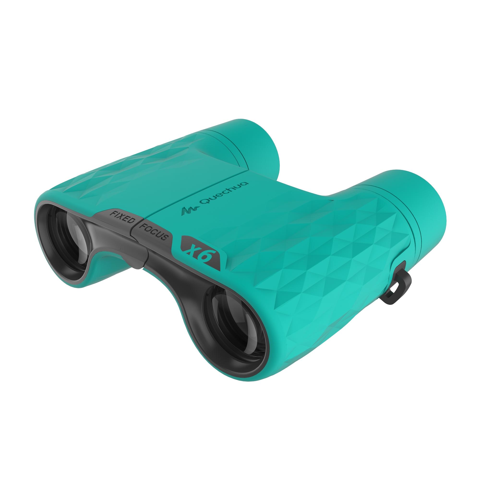 QUECHUA MH B 100 Fixed Focus Adult Hiking x6 Magnification Binoculars - Green