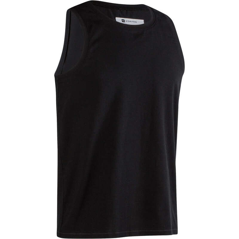T-SHIRT SHORT DLA MĘŻCZYZN Gym, pilates - Koszulka bez rękawów 500 NYAMBA - Fitness