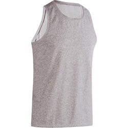 Débardeur 500 regular Gym Stretching homme gris chiné