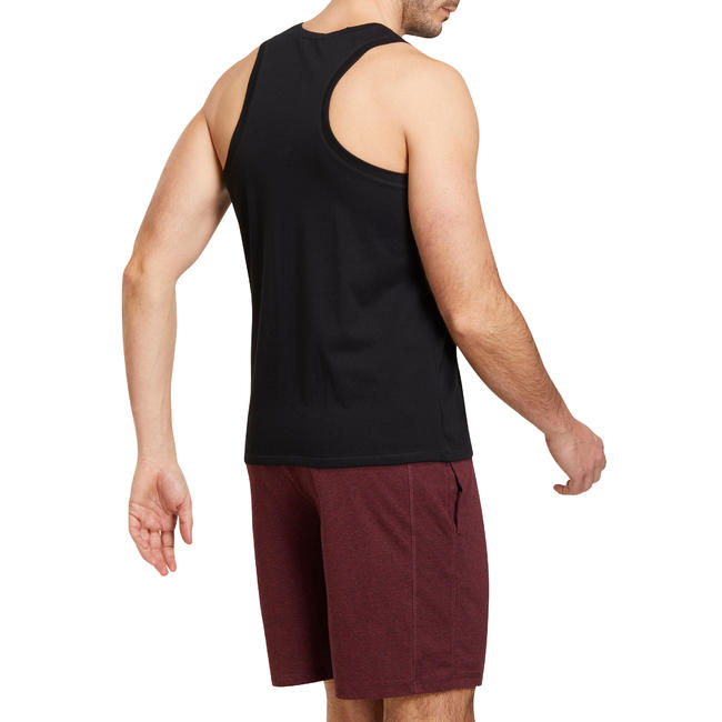 Men's Gym Tank Top Slim Fit 500 Black