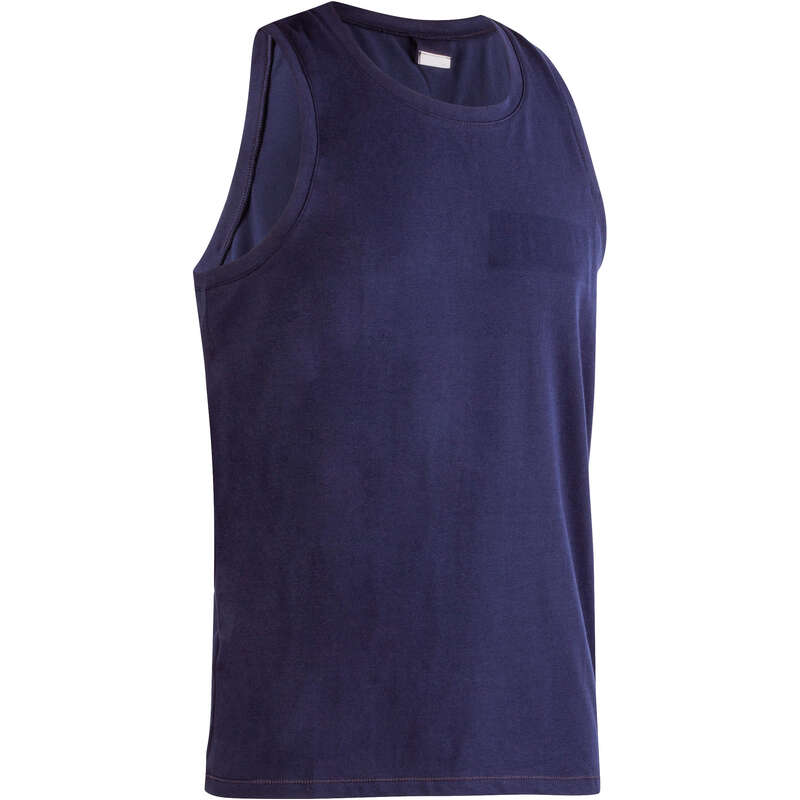 MAN GYM, PILATES APPAREL Activewear - 500 Gym Tank Top - Navy Blue NYAMBA - Men
