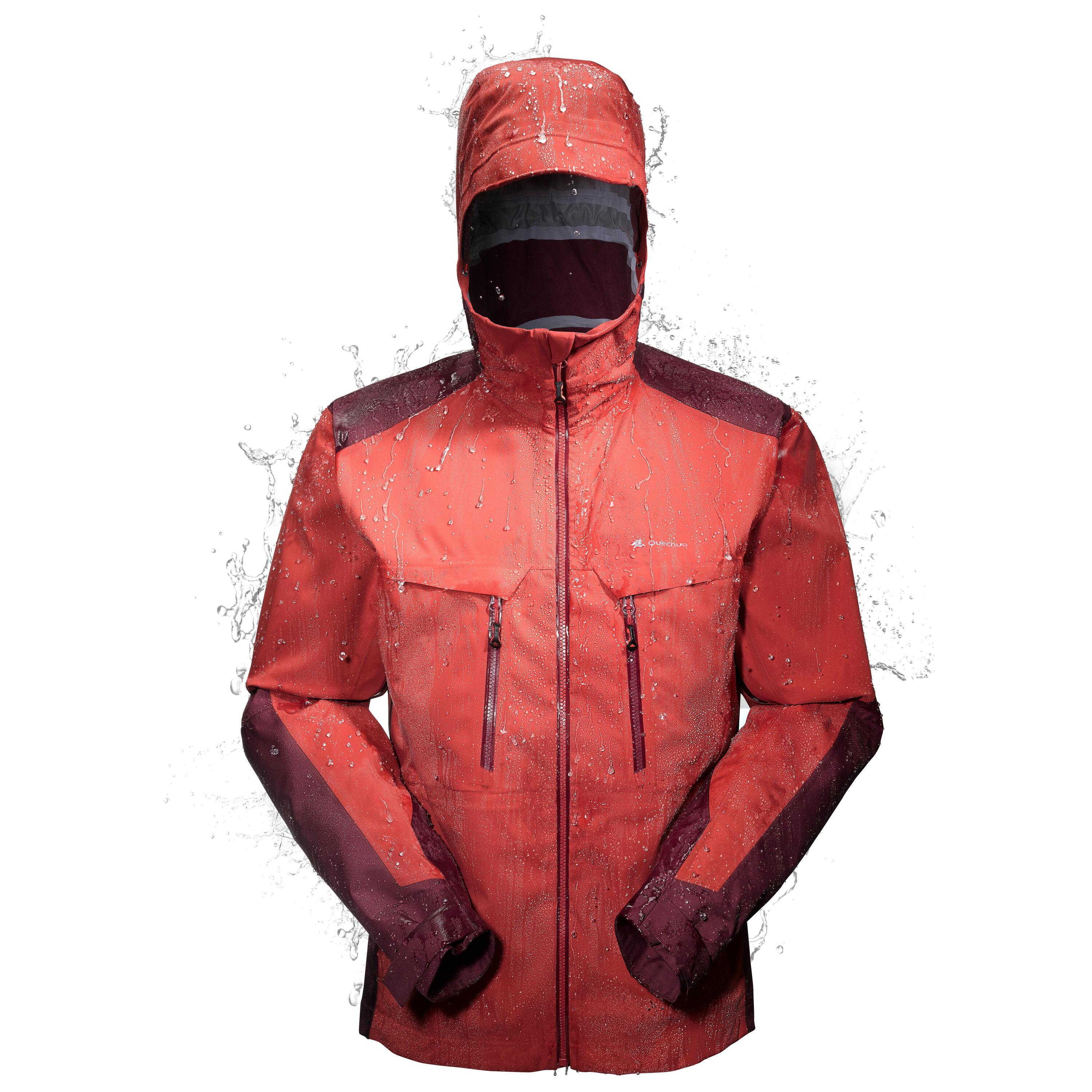QUECHUA Forclaz 900 Men's Waterproof Mountain Hiking Rain Jacket - Red