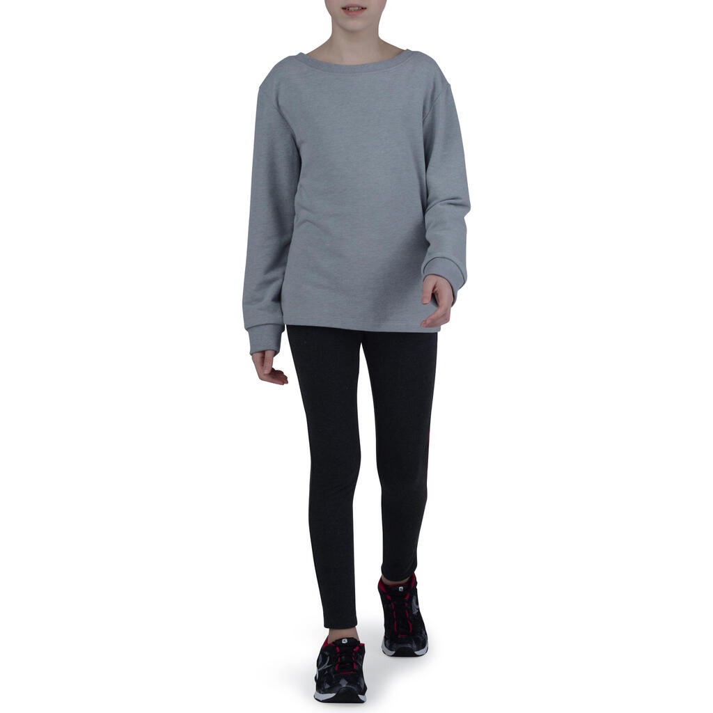 100 Girls' Gym Sweatshirt - Grey