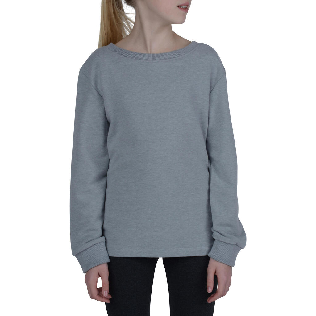 100 Girls' Gym Sweatshirt - Grey